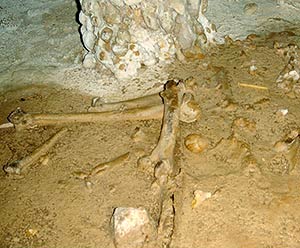 Solitaire bones in cave